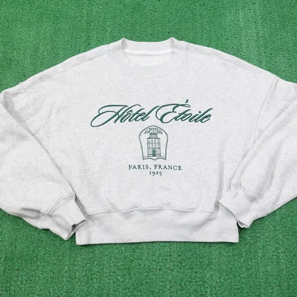 Abercrombie & Fitch Sweatshirt Womens XS Hotel Etoile Paris France 1925 Pullover